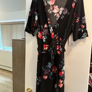 Apt. 9 Black Floral Wrap Dress